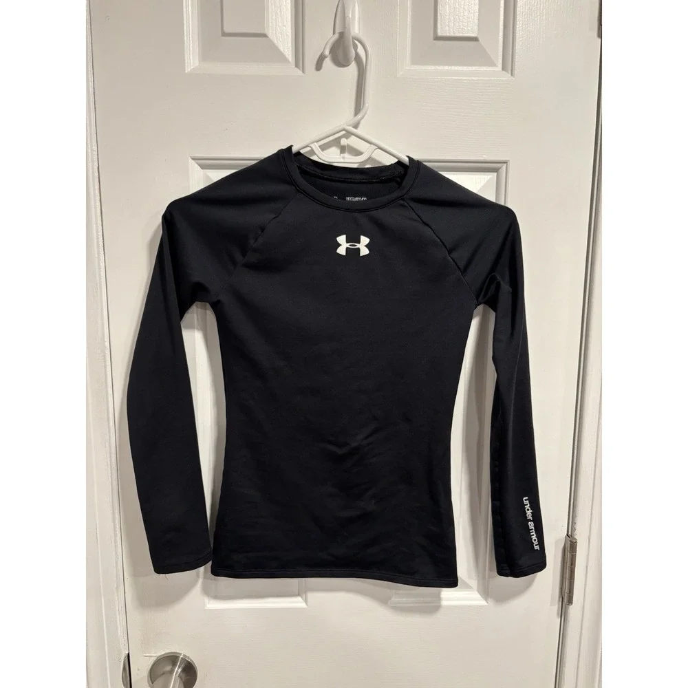 Under Armour Boys Youth Medium Long Sleeve Shirts Lot Of 2 Blue & Black